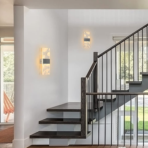 2 Stück Innenwandleuchte 12 W, 3000 K warmweißes Licht, Innen-LED-Wandleuchte, Acrylfeder, moderne LED-Wandbeleuchtung für Schlafzimmer, Wohnzimmer, Flur, Treppenhaus (Silber)