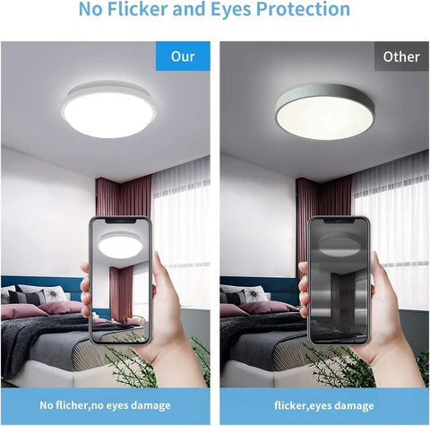 Runde LED-Deckenleuchte, Deckenlampe für Badezimmer, IP54 wasserdicht, 6500 K Kaltweiß, moderne Deckenleuchte für Badezimmer, Schlafzimmer, Küche, Wohnzimmer, Balkon, 20 W, Durchmesser 22 cm 