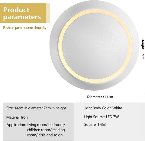 Moderne LED-Wandleuchte 2 Runde Wandleuchte Warmweiß 3000K Für Schlafzimmer, Wohnzimmer, Flur, Eingang Weiß