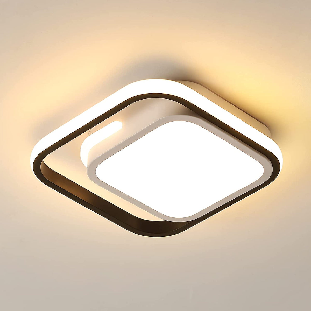 Quadratische LED-Deckenleuchte, 29 W, weiße moderne Deckenleuchte, 3000 K Acryl-Metall-Deckenleuchte, geeignet für Badezimmer, Küche, Wohnzimmer, Schlafzimmer