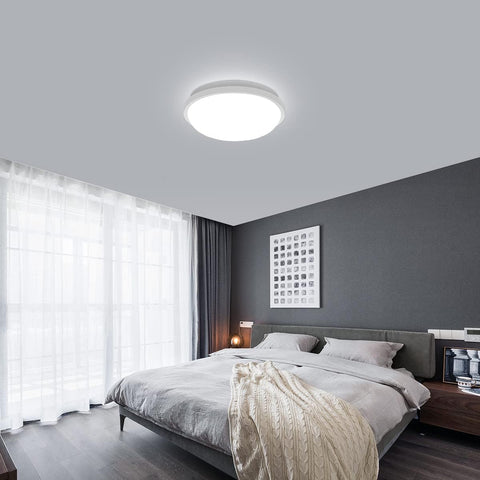 Runde LED-Deckenleuchte, Deckenlampe für Badezimmer, IP54 wasserdicht, 6500 K Kaltweiß, moderne Deckenleuchte für Badezimmer, Schlafzimmer, Küche, Wohnzimmer, Balkon, 20 W, Durchmesser 22 cm 