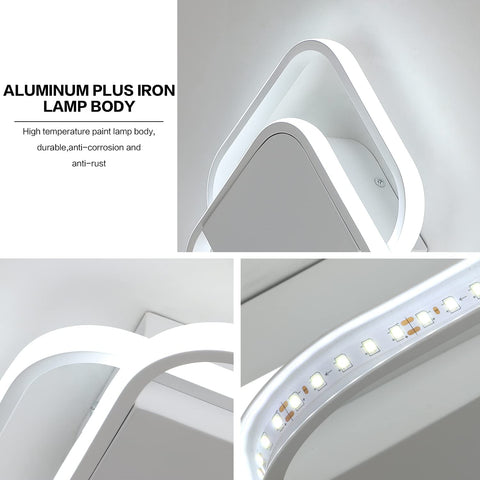 Moderne LED-Deckenleuchte, quadratische LED-Deckenleuchte 24 W, 2200 lm, 6000 K kaltweiße Deckenleuchte, Acryl-Deckenleuchte, für Schlafzimmer, Wohnzimmer, Küche, Flur (weiß)