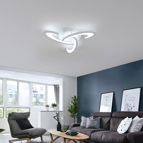 LED-Deckenleuchte, 36 W, 3240 lm, Deckenleuchte, Kleeblatt-Design, Deckenleuchte für Schlafzimmer, Wohnzimmer, Esszimmer, weißes Acryl, 6500 K kaltweißes Licht 