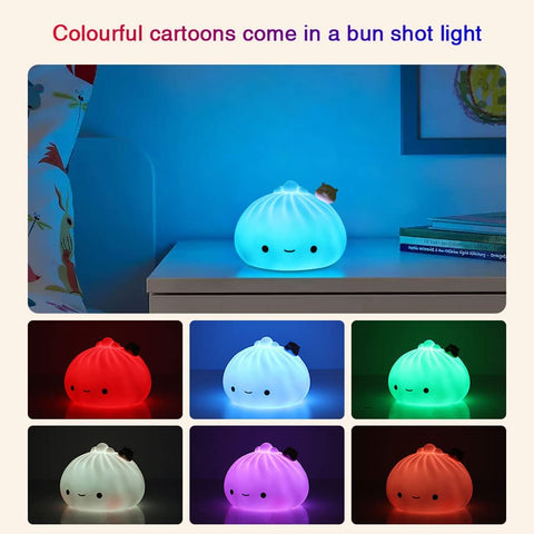 Nachtlicht für Kinder, 7 Farben, LED-Licht, wiederaufladbar, LED-Nachtlicht für Kinder mit USB, Soft-Touch-Silikon-Nachtlicht, tragbares süßes Nachtlicht für Babys, Jungen und Mädchen als Geschenk