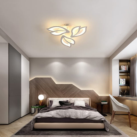 LED-Deckenleuchte, 30 W Deckenlampe, moderner LED-Kronleuchter 4500 lm für Wohnzimmer, Schlafzimmer und Flure, dimmbar 3000 K–6500 K (warmes Licht, natürliches Licht, kaltweißes Licht)