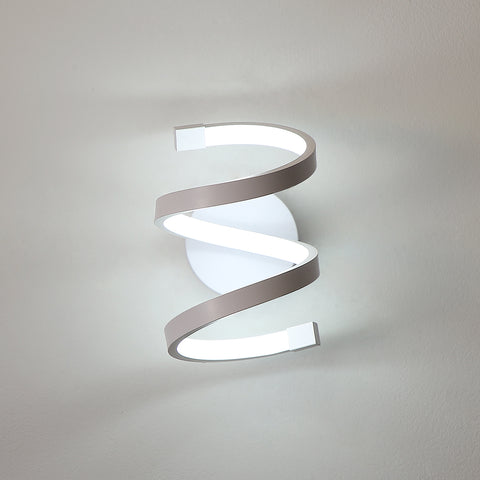 Spiralförmige LED-Wandleuchte, moderne 18 W Kaltweiß 6500 K Wandlampe für Schlafzimmer, Büro, Flur