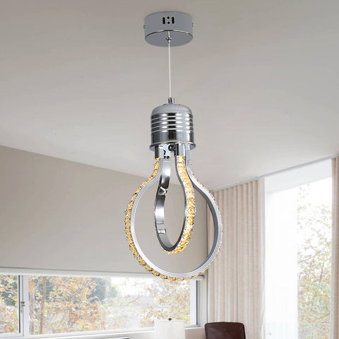 Moderner Kronleuchter, LED-Kristall-Deckenleuchte 21 W, 3000 K, Aluminium-Pendelleuchte für Schlafzimmer, Küche, Esszimmer, Bar, Theke, Korridor, Ausstellungshalle, höhenverstellbar