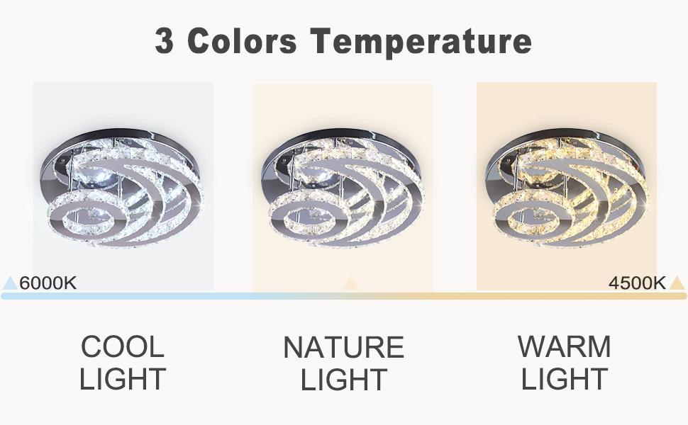 LED-Kristall-Deckenleuchte, moderne runde Deckenleuchte, dimmbar, 3000 K/4000 K/6000 K, für Wohnzimmer, Schlafzimmer, Esszimmer, Büro