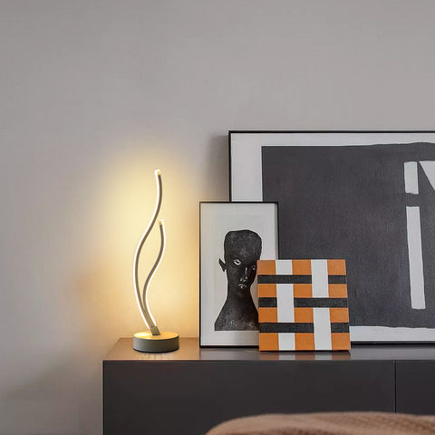 LED-Tischlampe, minimalistische Acryl-Tischlampe, LED-Metall-Designer-Tischlampe, Wellen-Schlafzimmer, sanfte Beleuchtung, LIGHTING Eye