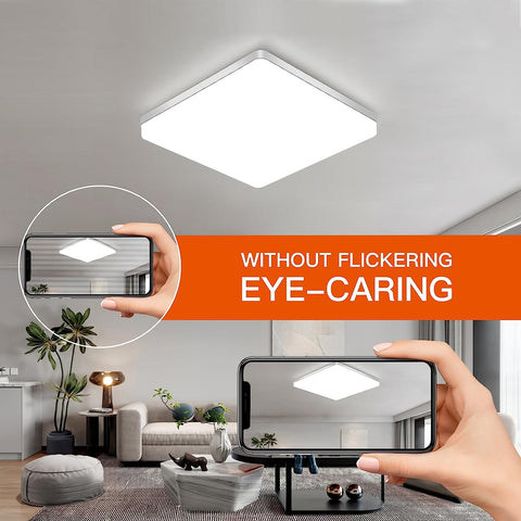 Quadratische LED-Deckenleuchte, LED-Deckenleuchte, IP44-LED-Deckenleuchte, Deckenleuchte, anwendbar für Badezimmer, Wohnzimmer, Küche, Schlafzimmer, Flur, Balkon, 48 W, 6500 K (30 x 30 cm) 