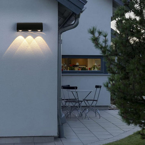 Außenwandleuchte LED Wandleuchte Warmweiß 3000K Wasserdicht IP65 Für Eingang Korridor Hof Garten Terrasse Balkon Garage Schwarz 