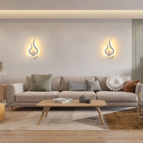 LED-Wandleuchte für den Innenbereich, moderne LED-Wandleuchte 12 W, Warmweiß 3000 K, 220 V, Acryl, Flammenform, montierte Nachtlichter, für Wohnzimmer, Flur, Schlafzimmer, B18 cm * H30 cm