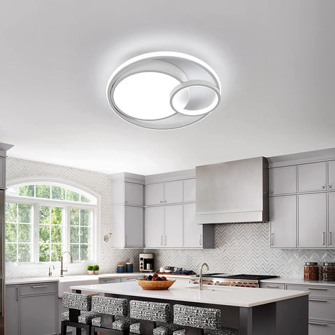 LED-Deckenleuchte, 50 W, 5600 lm, Deckenlampe, moderne LED-Deckenleuchte für Schlafzimmer, Wohnzimmer, Flur, Büro, Badezimmer, Küche, kaltweißes Licht 6000 K