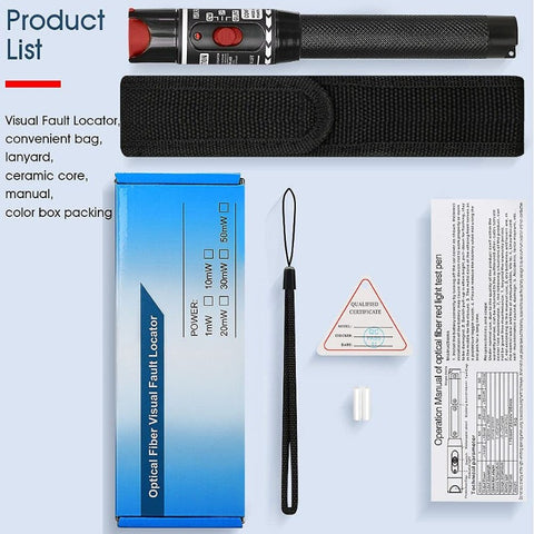 50mW Fiber Optic Pen Visual Fault Locator Glasfaserkabel Tester Meter für CATV 30-50km