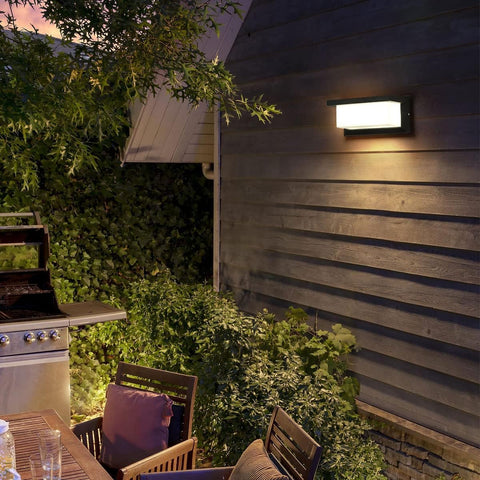 Wasserdichte Außenwandleuchte, IP65, LED-Wandleuchte, Warmweiß 3000 K, für Eingangsbereich, Korridor, Hof, Garten, Terrasse, Balkon, Garage, Schwarz 