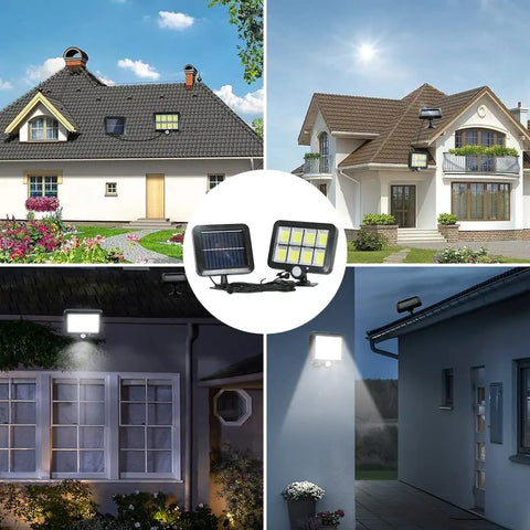 Solarleuchte für den Außenbereich, Solarleuchte mit Bewegungssensor, Sicherheitsleuchte mit 5 m Kabel, IP65 wasserdicht, 160 LEDs, 3 Modi, für Schuppen, Garage, Garten, Balkon