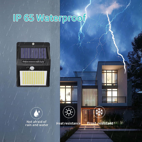 4 Stück Solar-Wandleuchte für den Außenbereich, 220 LEDs, Bewegungsmelder, LED-Wandleuchte für Hof, Garten, Korridor, Terrasse, nahe Wand, Weg, Terrasse, Villa 
