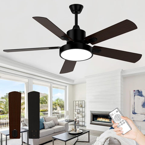 Deckenventilator dimmbar mit Fernbedienung, moderne Pendelleuchte für Wohnzimmer, Schlafzimmer, Esszimmer, Büro 