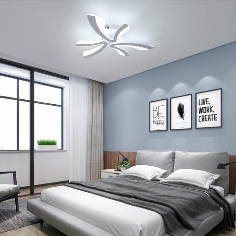 Moderne LED-Deckenleuchte, 36 W, 4000 lm, kreative V-Design-Deckenleuchte, weiße Acryl-Deckenleuchte für Schlafzimmer, Wohnzimmer, Restaurant, Küche, 6500 K Kaltweiß 