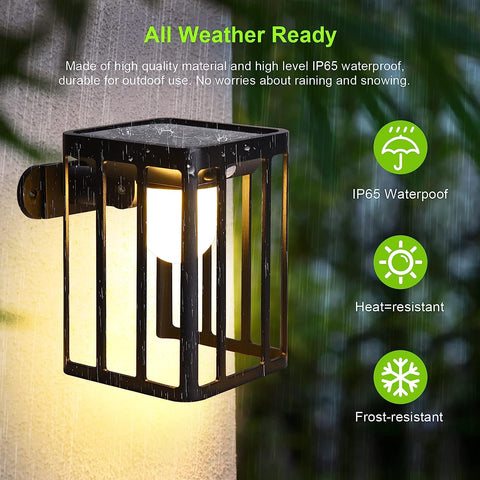 2 Stück Solar-Wandleuchte für den Außenbereich, Bewegungsmelder, LED-Wandleuchte, warmweiß 3000 K, für Hof, Garten, Korridor, Terrasse, nahe Wand, Weg, Terrasse, Villa 