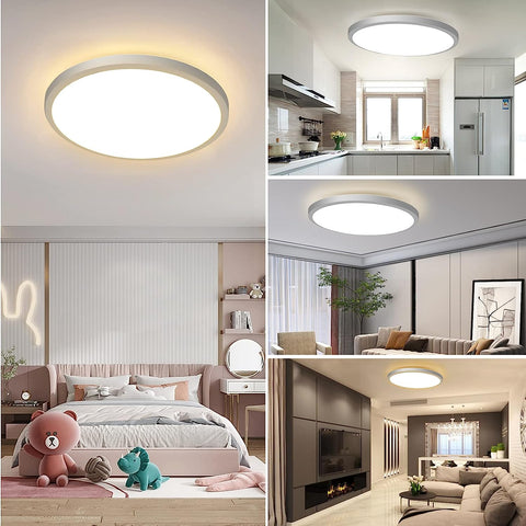 LED-Deckenleuchte Dimmbar RGB 3000K-6500K Runde LED-Deckenleuchte Badezimmer Wasserdicht IP54 Für Bad, Schlafzimmer, Wohnzimmer, Küche ?30CM 