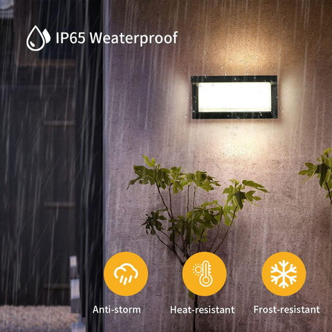 Wasserdichte Außenwandleuchte, IP65, LED-Wandleuchte, Warmweiß 3000 K, für Eingangsbereich, Korridor, Hof, Garten, Terrasse, Balkon, Garage, Schwarz 