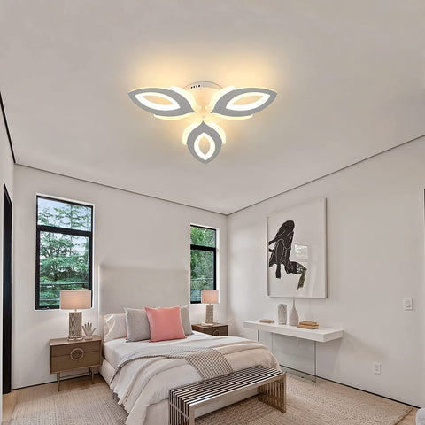 LED-Deckenleuchte, 45W 3600LM Deckenleuchte, moderne 3-flammige LED-Deckenleuchte mit Blütenblatt für Wohnzimmer, Schlafzimmer, Restaurant, Kinderzimmer, Flur