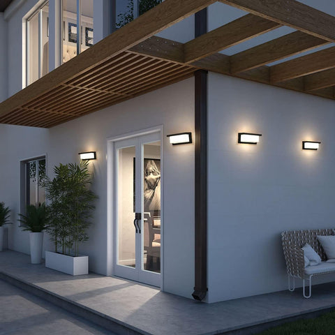 Wasserdichte Außenwandleuchte, IP65, LED-Wandleuchte, Warmweiß 3000 K, für Eingangsbereich, Korridor, Hof, Garten, Terrasse, Balkon, Garage, Schwarz 