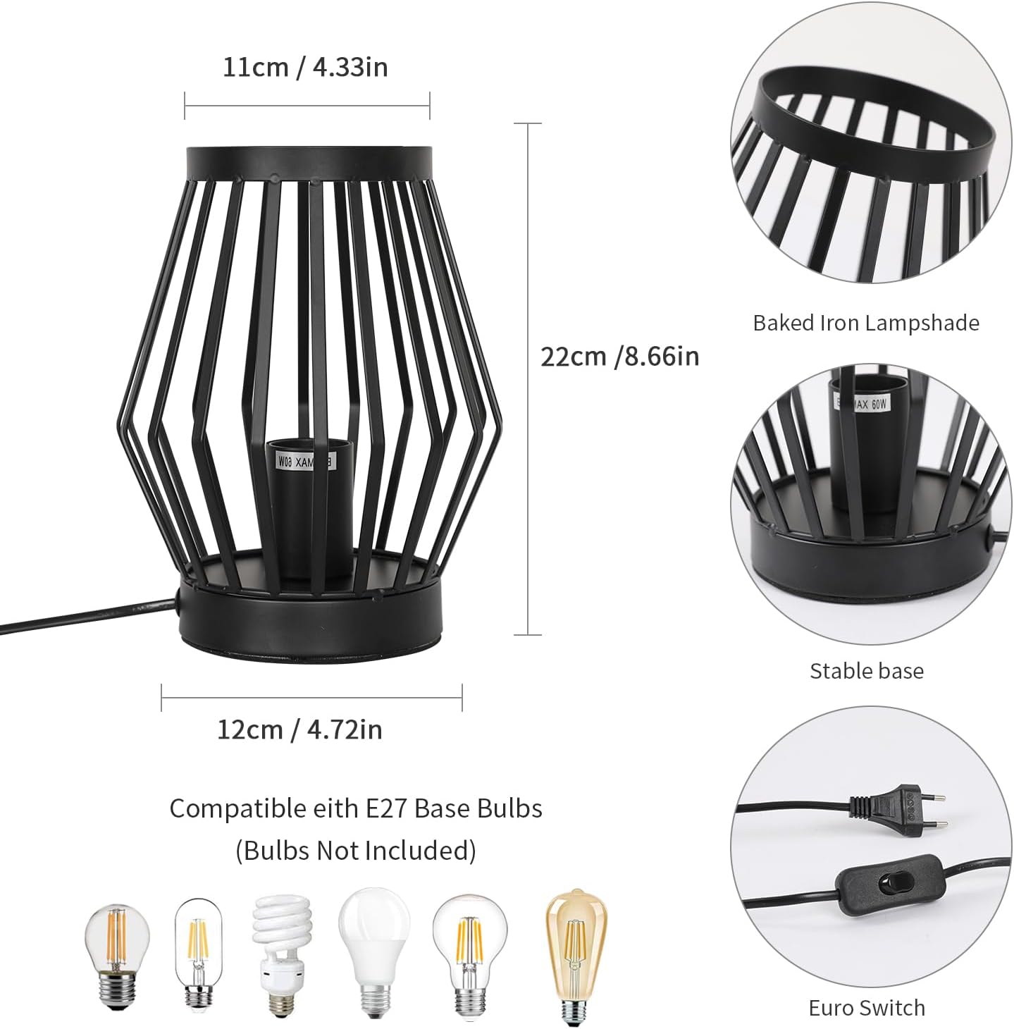 Dessin des dimensions du luminaire