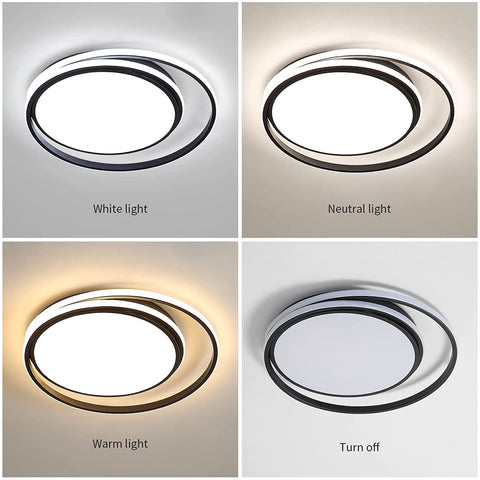 48 W dimmbare LED-Deckenleuchte mit Fernbedienung, moderne LED-Deckenleuchte Innenbeleuchtung, runde LED-Deckenleuchte für Badezimmer, Schlafzimmer, Küche, Wohnzimmer, Esszimmer, Büro 