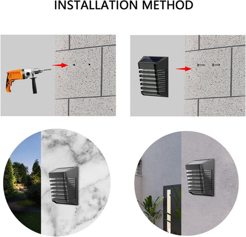 2 Stück Solar-Wandleuchte, LED-Wandleuchte für den Außenbereich, für Hof, Garten, Korridor, Terrasse, nahe Wand, Weg, Terrasse, Villa 