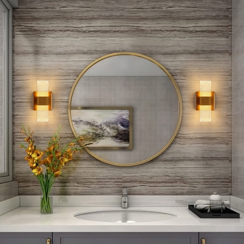 10 W dimmbare LED-Innenwandleuchte, moderne kreative romantische Acryl-Design-Wandlampe, 3000 K-6000 K Licht, Nachttischlampe für Schlafzimmer, Wohnzimmer, Flur (Gold)