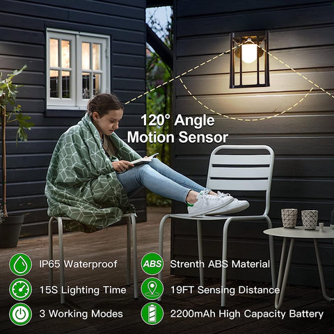 2 Stück Solar-Wandleuchte für den Außenbereich, Bewegungsmelder, LED-Wandleuchte, warmweiß 3000 K, für Hof, Garten, Korridor, Terrasse, nahe Wand, Weg, Terrasse, Villa 