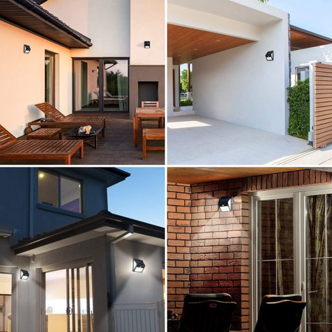 4 Stück Solar-Wandleuchte für den Außenbereich, 220 LEDs, Bewegungsmelder, LED-Wandleuchte für Hof, Garten, Korridor, Terrasse, nahe Wand, Weg, Terrasse, Villa 