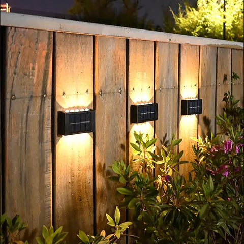 Solar-Wandleuchte für den Außenbereich, 2 Stück, warmweiße LED-Wandleuchte 3000 K, für Hof, Garten, Korridor, Terrasse, nahe Wand, Weg, Terrasse, Villa, Schwarz 