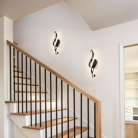 LED-Wandleuchte, 22 W, moderne Spiralform, Wandleuchte, Neutralweiß 4000 K, für Schlafzimmer, Wohnzimmer, Flur, Eingangsbereich, Schwarz 