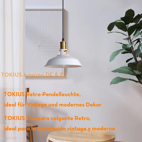Vintage-Pendelleuchte, Metall-Kronleuchter, E27-Sockel, für Wohnzimmer, Schlafzimmer, Esszimmer, Büro, Bar, Café, Weiß 