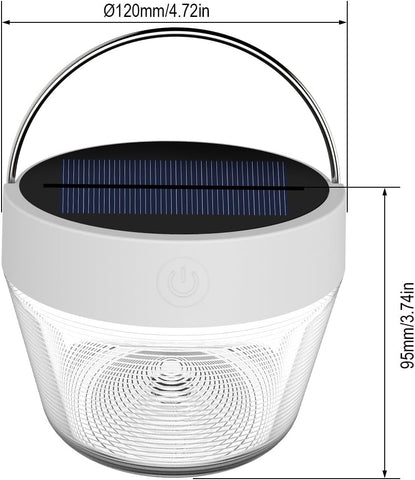 Wiederaufladbare USB-Laterne – dimmbare und RGB tragbare LED-Solar-Camping-Laterne, Sicherheits-Taschenlampe, wasserdichtes Suchlicht für Wandern, Angeln, Stromausfälle (weiß)