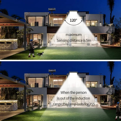 Solarleuchte für den Außenbereich, Solarleuchte mit Bewegungssensor, Sicherheitsleuchte mit 5 m Kabel, IP65 wasserdicht, 160 LEDs, 3 Modi, für Schuppen, Garage, Garten, Balkon