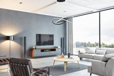 Moderner LED-Kronleuchter, LED-Deckenleuchte aus Aluminium, 35 W 3150 Lumen Pendelleuchte für Wohnzimmer, Esszimmer, Schlafzimmer