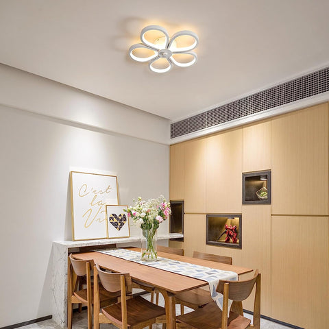 LED-Deckenleuchte, 30 W, modernes Design, kreative Blumenform, Deckenleuchte, Warmweiß 3000 K, für Wohnzimmer, Schlafzimmer, Esszimmer, Büro, Weiß 