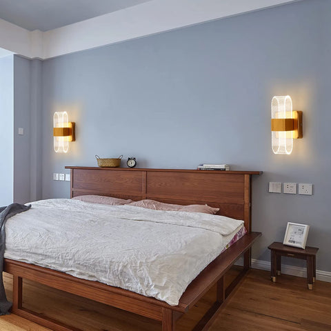 10 W dimmbare LED-Innenwandleuchte, moderne kreative romantische Acryl-Design-Wandlampe, 3000 K-6000 K Licht, Nachttischlampe für Schlafzimmer, Wohnzimmer, Flur (Gold)