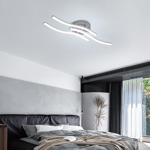 LED-Deckenleuchte, Wellenförmige Pendelleuchte, 18 W, 1600 Lumen, integrierte LEDs, moderner Kronleuchter für Wohnzimmer oder Küche, 220 V, IP20, kaltweißes Licht 6500 K