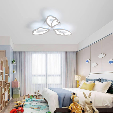 42 W 3480 Lumen LED-Deckenleuchte, moderne weiße Deckenleuchte, 6000 K Acryl-Deckenleuchte, 3 Flügel müssen zusammengebaut werden, für Wohnzimmer, Schlafzimmer