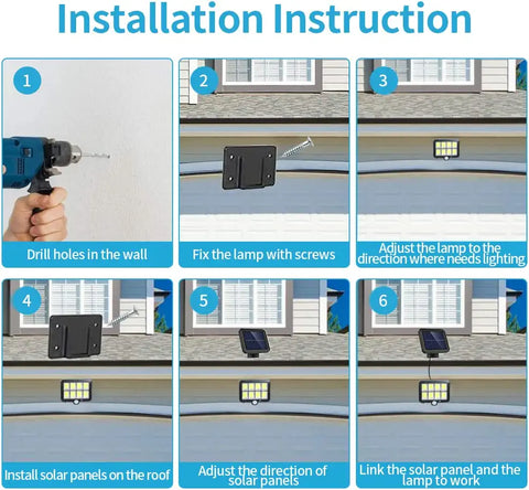 Solarleuchte für den Außenbereich, Solarleuchte mit Bewegungssensor, Sicherheitsleuchte mit 5 m Kabel, IP65 wasserdicht, 160 LEDs, 3 Modi, für Schuppen, Garage, Garten, Balkon