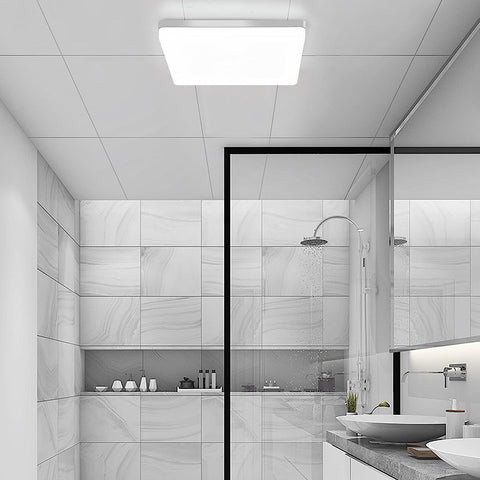 Quadratische LED-Deckenleuchte, LED-Deckenleuchte, IP44-LED-Deckenleuchte, Deckenleuchte, anwendbar für Badezimmer, Wohnzimmer, Küche, Schlafzimmer, Flur, Balkon, 48 W, 6500 K (30 x 30 cm) 