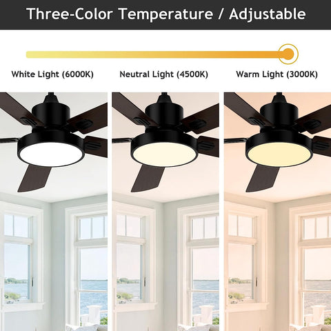 Deckenventilator dimmbar mit Fernbedienung, moderne Pendelleuchte für Wohnzimmer, Schlafzimmer, Esszimmer, Büro 