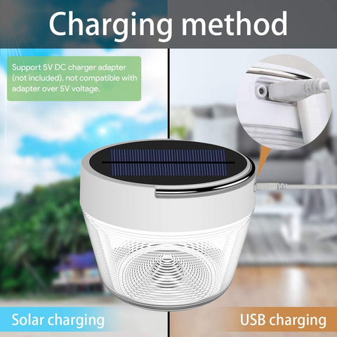Wiederaufladbare USB-Laterne – dimmbare und RGB tragbare LED-Solar-Camping-Laterne, Sicherheits-Taschenlampe, wasserdichtes Suchlicht für Wandern, Angeln, Stromausfälle (weiß)