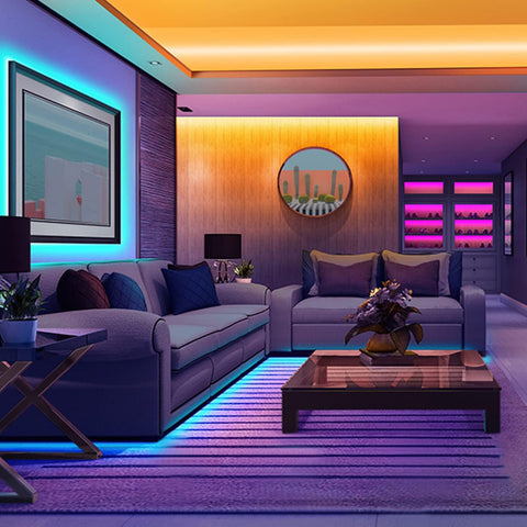 Intelligenter WLAN-LED-Streifen, 5 m, 5050 RGB-App-Steuerung, IP65 wasserdicht, mehrfarbig, flexibler Lichtstreifen mit Fernbedienung für Zuhause, Küche, Fernseher, Schlafzimmer, Party, festliche Dekoration
