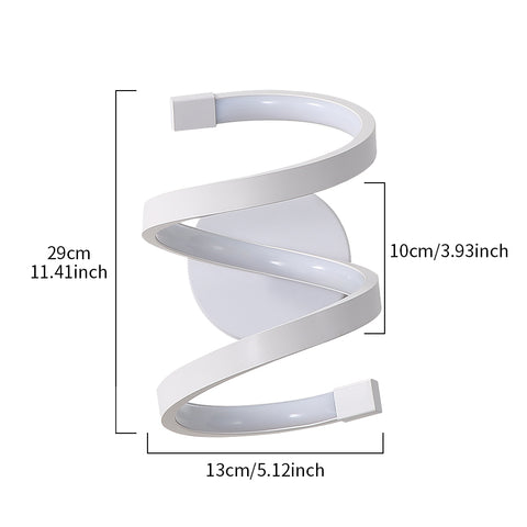Spiralförmige LED-Wandleuchte, moderne 18 W Kaltweiß 6500 K Wandlampe für Schlafzimmer, Büro, Flur